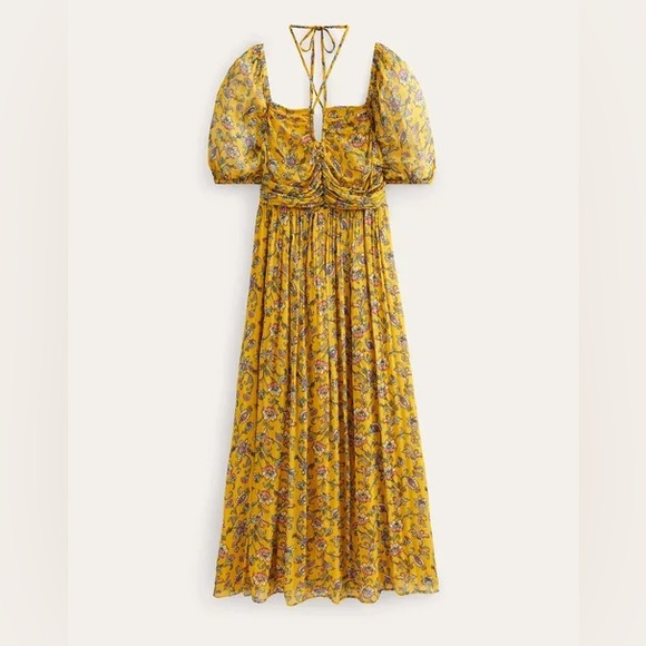 Boden Floral Dress - Mustard Yellow - Picture 6 of 7
